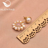 Sunflower Pearl Earrings Freshwater Pearl Fine Jewelry GE0911A