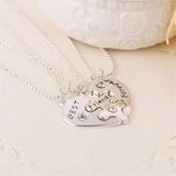Heart Charm BFF Necklace Set Forever Friendship Gift