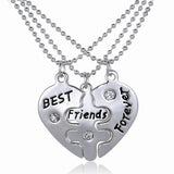 Heart Charm BFF Necklace Set Forever Friendship Gift