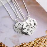 Heart Charm BFF Necklace Set Forever Friendship Gift