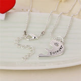 Heart Charm BFF Necklace Set Forever Friendship Gift