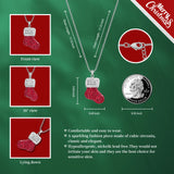 Xmas Necklace Christmas Sock Crystal Pendant Brass Chain Necklace