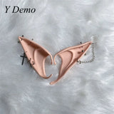 Gothic Rivets Cross Chains Women's Elf Ears Silicon Party Accessory