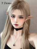 Gothic Rivets Cross Chains Women's Elf Ears Silicon Party Accessory