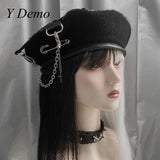 Punk Gothic Heart Thorns Rivets Ruffles Choker Necklace