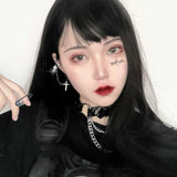 Punk Heart Buckle Women Necklace Rock Leather Rope Chains