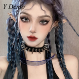 Punk Rivets Women's Choker Adjustable Rock Cow Leather Buckle Necklace