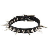Punk Rivets Women's Choker Adjustable Rock Cow Leather Buckle Necklace