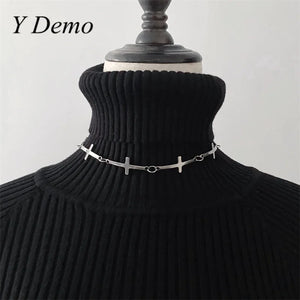 Punk Rock Cross Chains Choker Streetwear Necklace