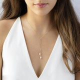 Y Necklace Freshwater Pearl Jewelry Choker s925 Silver Filled Pendants