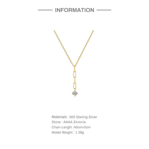Y Shape Necklace 925 Sterling Silver Clavicle Necklace Gift