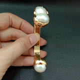 15x21MM Keshi Pearl 24K Plated Bangle Bracelet
