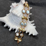 Y.YING Coin Pearl Brushed Bead Bracelet Women Jewelry