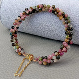 4mm Natural Tourmaline Bangle Bracelet with Magnet Clasp