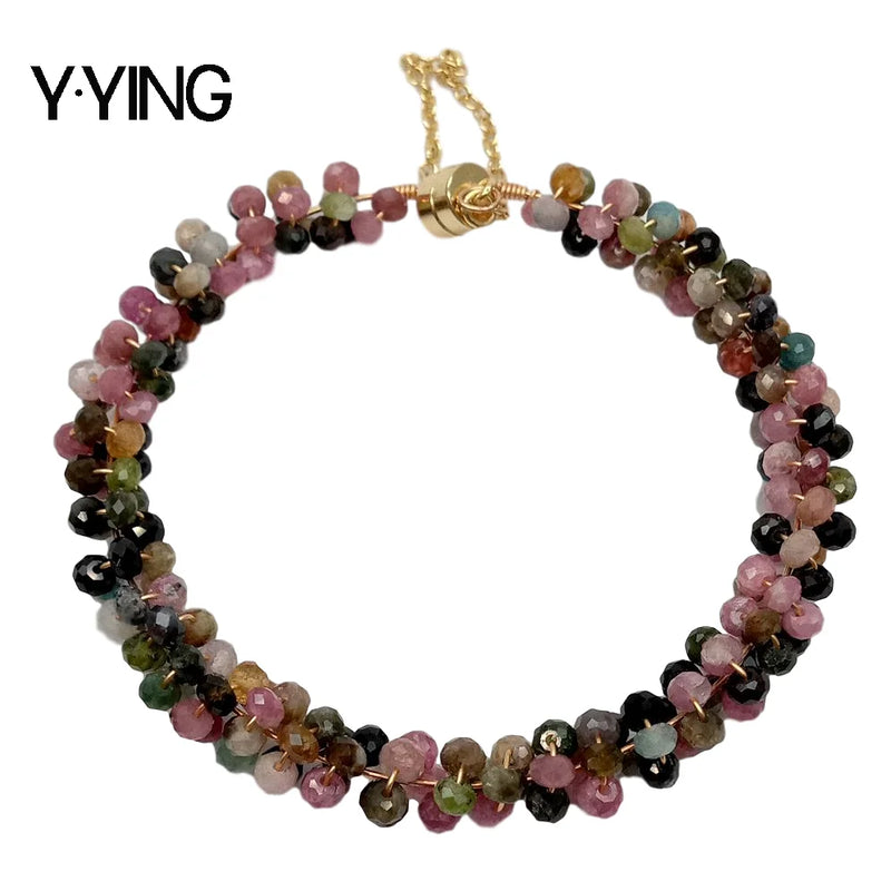 4mm Natural Tourmaline Bangle Bracelet with Magnet Clasp