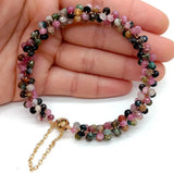 4mm Natural Tourmaline Bangle Bracelet with Magnet Clasp