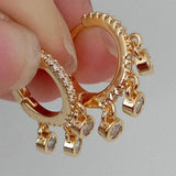 Y.YING CZ Charm Circle Hoop Chandelier Earrings