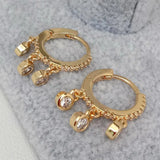 Y.YING CZ Charm Circle Hoop Chandelier Earrings
