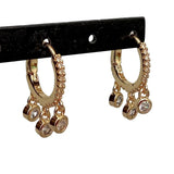 Y.YING CZ Charm Circle Hoop Chandelier Earrings
