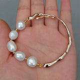 Freshwater Cultured Pearl Bracelet Plated Bangle