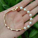 Freshwater Cultured Pearl Bracelet Plated Bangle