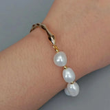 Freshwater Cultured Pearl Bracelet Plated Bangle