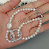 Freshwater Pearl Cz Pave Ring Bracelet Set