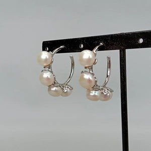 Y.YING Pearl Plated Hoop Stud Earrings