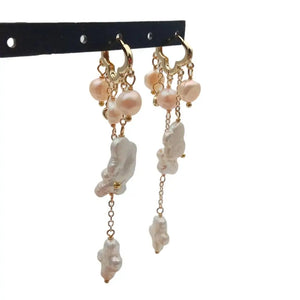 Y.YING Freshwater Pearl Dangle Earrings - Cloud Hoop Jewelry Women