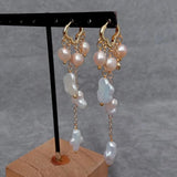 Y.YING Freshwater Pearl Dangle Earrings - Cloud Hoop Jewelry Women