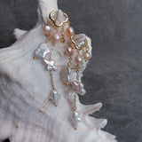Y.YING Freshwater Pearl Dangle Earrings - Cloud Hoop Jewelry Women