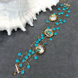 Y.YING Pearl Enamel Charm Chain Bracelet