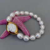Y.YING Cultured Rice Pearl Keshi Pearl Bracelet