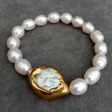 Y.YING Cultured Rice Pearl Keshi Pearl Bracelet