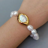 Y.YING Cultured Rice Pearl Keshi Pearl Bracelet