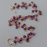 Natural Purple Amethyst Faceted Bracelet Charm Wedding Party Jewelry