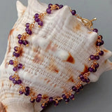 Natural Purple Amethyst Faceted Bracelet Charm Wedding Party Jewelry