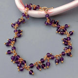 Natural Purple Amethyst Faceted Bracelet Charm Wedding Party Jewelry