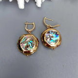 Abalone Shell Tourmaline Earrings Jewelry Gift