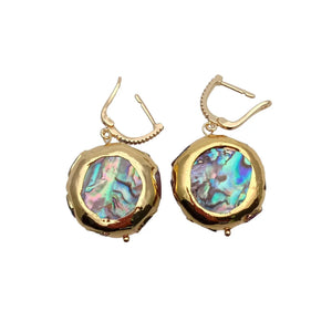 Abalone Shell Tourmaline Earrings Jewelry Gift