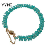 Y?YING 4mm Peruvian Amazonite Bracelet for Women