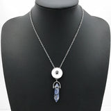 Hexagonal Column Quartz Crystal Snap Button Necklace Pendant