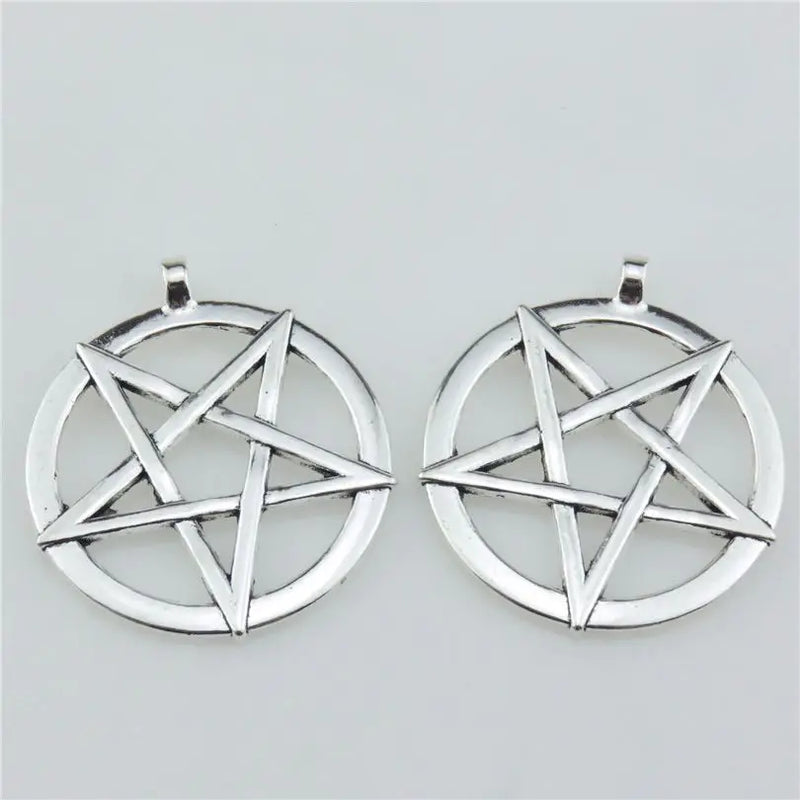 Vintage Jewelry Faith Star Pentagram Dangle Charms Pendant