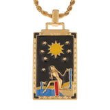 Y2K Gothic Tarot Card Charms Necklace Moon Sun Amulet Jewelry Gift