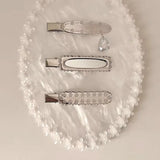 Y2K Metal Hairpin Charm Crystal Water Drop Pendant Hairwear Jewelry