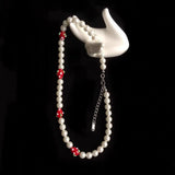 Y2K Accessories Pearl Ceramic Strawberry Choker Necklace for Women