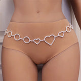 Y2K Crystal Peach Heart Belly Chain