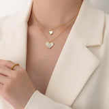 Y2K Accessory Layered Necklace 925 Silver Heart Pendant Woman Chain
