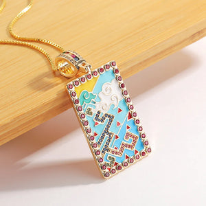 Y2K Sky Cloud Tarot Card Necklace Copper Pave Zirconia Necklaces