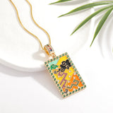 Y2K Sky Cloud Tarot Card Necklace Copper Pave Zirconia Necklaces